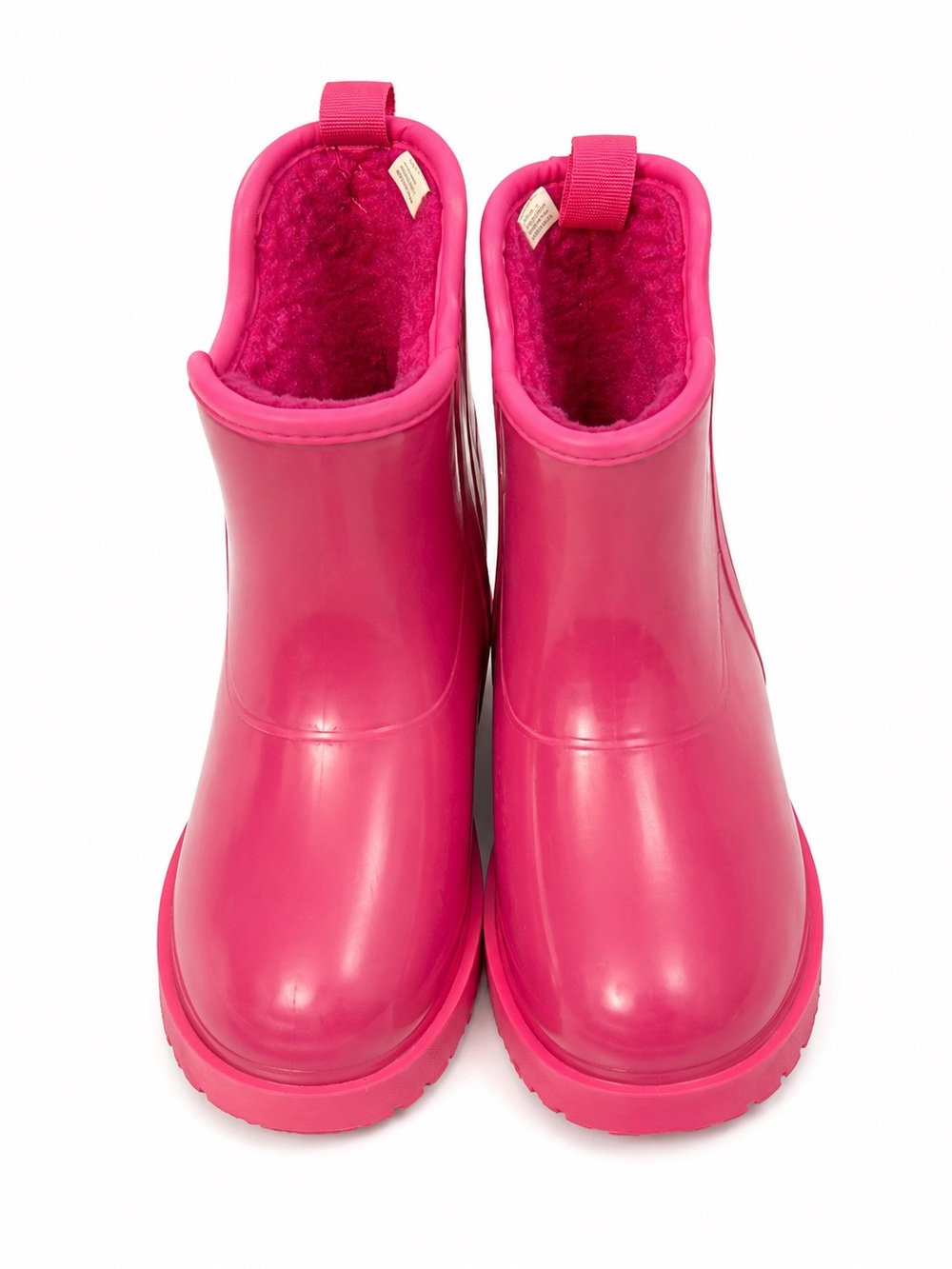 Hot Pink Fleece Lined Rain Boots Womens 8 Ankle Snow Winter Boots